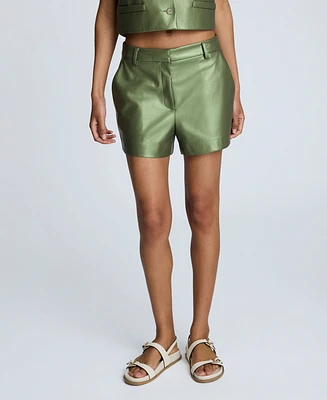 Kenneth Cole Women's Metallix Faux-Leather Shorts
