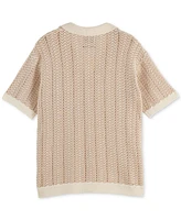 Scotch & Soda Men's Structured Knit Sweater Polo Shirt