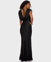 Alex & Sophia Juniors' Cowlneck Ruched Maxi Dress