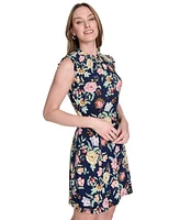 Tommy Hilfiger Women's Ruffled Floral Jersey Dress