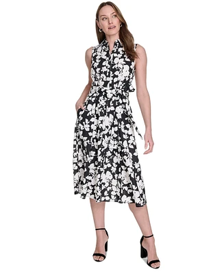 Tommy Hilfiger Women's Cotton Belted Midi Shirtdress