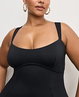 Good American Women's Scuba Sweetheart Midi Dress