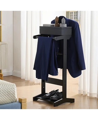Kings Brand Furniture Mavy Valet Stand – Modern Organizer for Suits, Coats and Accessories Perfect Bedrooms Entryways