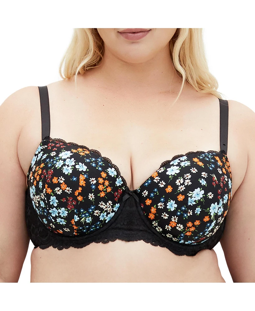 City Chic Plus Hailey Contour Print Bra