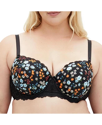 City Chic Plus Hailey Contour Print Bra