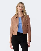 Furniq Uk Women's Bomber Leather Jacket, Created for Macy's