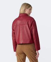 Furniq Uk Women's Cropped Leather Jacket, Created for Macy's