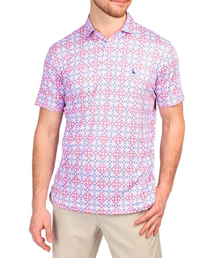 Tailorbyrd Men's Kaleidoscope Printed Performance Polo