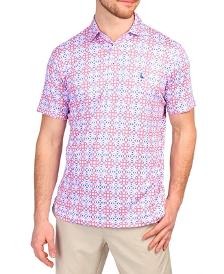 Tailorbyrd Men's Kaleidoscope Printed Performance Polo