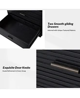 Mid-century Lorenz Nightstand with Usb and Led Light