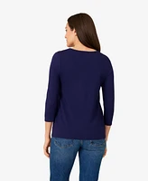 Cable & Gauge Women's Button Shoulder Top