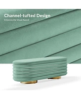 Rupert Bench with Gold-finished Metal Legs