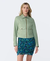 Furniq Uk Women's Bomber Leather Jacket, Created for Macy's