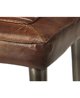 Industrial Backless Counter Height Chair with Wood Seat and Iron Frame