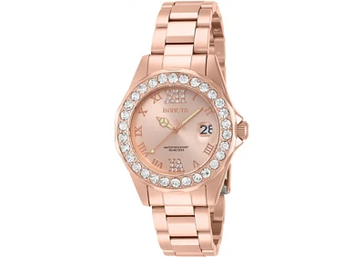 Invicta Women's 15253 Pro Diver Quartz 3 Hand Rose Gold Dial Watch