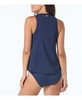 Beach House Sport Women's Racer Zip Front Tankini Top