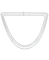 Bling Jewelry Set of 3 Thin 2.5MM Silver Gold Black Stainless Steel Rolo Chain Necklace 16, 18 & 24 Inch