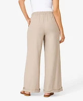 Cable & Gauge Women's Linen Blend Crop Pant