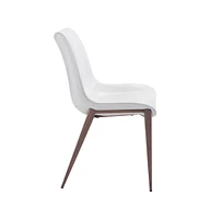 Set of Two Upholstered Faux Leather Open Back Dining Side Chairs