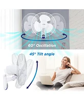 Commercial Cool 16 inch Wall Fan with Remote, White