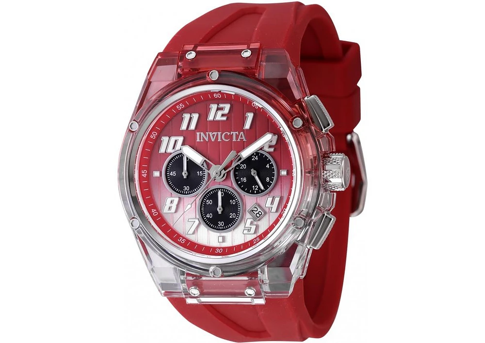 Invicta Men's 47349 S1 Rally Quartz Chronograph Black, Red, Metallic White Dial Watch