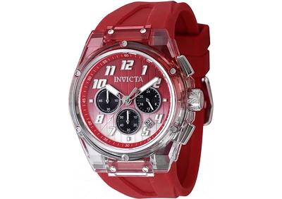 Invicta Men's 47349 S1 Rally Quartz Chronograph Black, Red, Metallic White Dial Watch