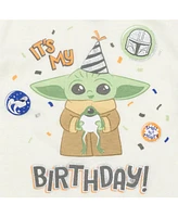 The Mandalorian Baby Boys Yoda Pullover T-Shirt Diaper Cover and Hat 3 Piece Outfit Set
