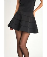 endless rose Women's Pearl Trim Circle Skirt