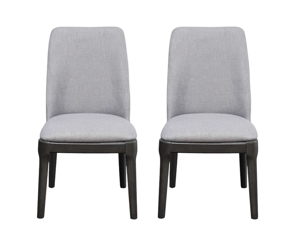 Linen Upholstered Dining Chairs Set of 2 for Dining Room Table or Seating Area
