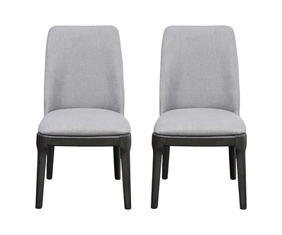 Linen Upholstered Dining Chairs Set of 2 for Dining Room Table or Seating Area