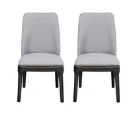 Linen Upholstered Dining Chairs Set of 2 for Dining Room Table or Seating Area
