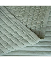 French Linen Channel Stitch Quilt & Sham Set