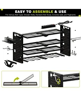 Hausource 4-Tier Power Tool Organizer Storage Rack - Slot6 & Charging Station