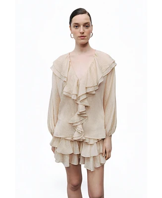 Nocturne Women's Stoned Flounce Blouse