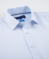 Dylan Park Men's Four Way Stretch Plaid Button Down Dress Shirt