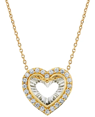 Diamond Heart 18" Pendant Necklace (1/4 ct. t.w.) in 14k Two-Tone Gold