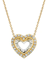 Diamond Heart 18" Pendant Necklace (1/4 ct. t.w.) in 14k Two-Tone Gold