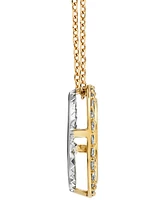 Diamond Circle 18" Pendant Necklace (1/4 ct. t.w.) in 14k Two-Tone Gold