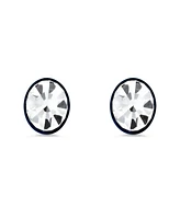 Steeltime Men's Blu Ip Stainless Steel Stud Earrings