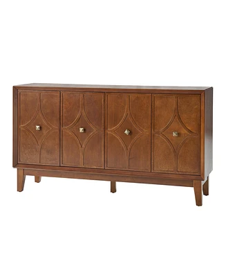 Ema Mid-Century Sideboard With Solid Wood Legs and Adjustable Shelves