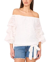 Vince Camuto Women's Off-The-Shoulder Tie-Hem Blouse