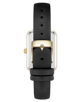 Anne Klein Women's Quartz Rectangular Polyurethane Leather and Gold-Tone Metal Alloy Watch