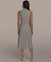 Donna Karan New York Women's Sleeveless Side-Tie Jersey Midi Dress