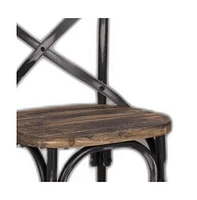 Modern Iron Bar Chair – Sleek Black Finish for Urban Loft Style