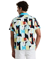 Original Penguin Men's Slim-Fit Camp Collar Terry Short-Sleeve Shirt