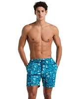 Original Penguin Men's Agave-Print Tile Swim Shorts