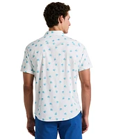 Original Penguin Men's Slim-Fit Stretch Allover Print Agave Short Sleeve Shirt