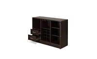 Solid Wood Frame with Five Shelves and Two Drawers – Durable Storage Unit for Home or Office