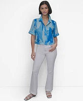 Dkny Women's Printed Camp Shirt