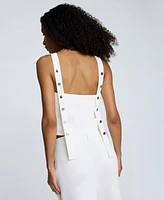 Kenneth Cole Women's Cropped Sleeveless Bustier Top